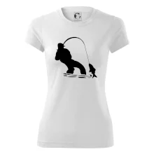 Rybář tahající rybu