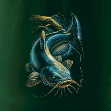 Obrázek sumec a kus stromu