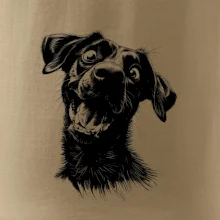 Černobílá karikatura Labrador tmavý