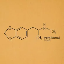 Molekulární struktura MDMA Extáze
