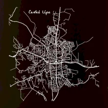 Česká Lípa - Mapa černobílá