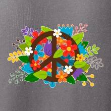 Peace symbol prorostlý květinami