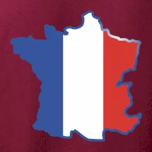 Francouzská vlajka mapa obrys