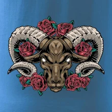 Hlava berana s růžemi