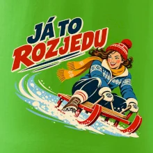 Rodinná vánoční trička - Já to rozjedu máma sáňkování