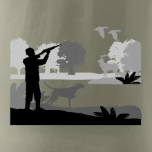 Lovec a ohař v lese