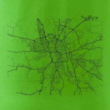 Mapy měst černobílé Budějce