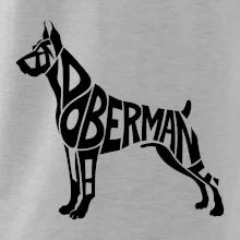 Doberman - nápis v tělě