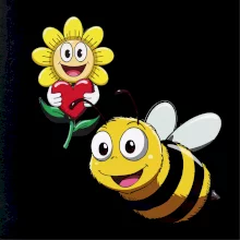 Parové triko - Včela a květina