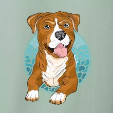 Americký staford kreslený v kolečku (Pecka design)