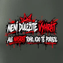 Není důležité vyhrát - pouliční graffiti s červenými tahy
