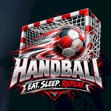 Házenkářský míč v brance eat sleep repeat