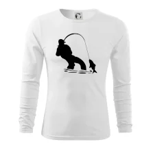 Rybář tahající rybu