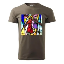 Vitráž - Ježíš a kříž