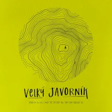 Velký Javorník - vrstevnice v kruhu