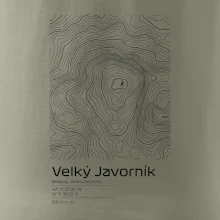 Velký Javorník - vrstevnice v obdélníku