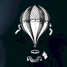 Horkovzdušný balón  kreslený