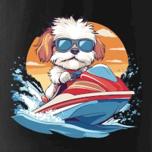 Bišonek na vodním skútru