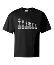 Šachové figurky v řadě - kreslené