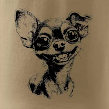 Černobílá karikatura čivava