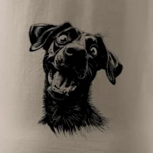 Černobílá karikatura Labrador tmavý