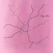 Černobílá mapa Nýrsko  340 22