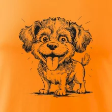 Lagotto romagnolo karikatura vypláznutý jazyk