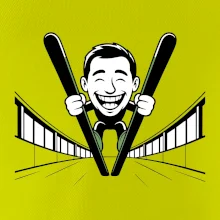 Vysmátý kreslený skokan