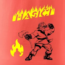 Hasič stojící - nápis hasiči - Velký nápis  na zádech