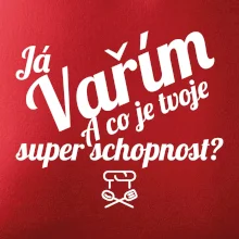 Já vařím - tvoje superschopnost? šikmý nápis Já vařím - tvoje superschopnost? šikmý nápis