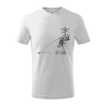 Kreslený rybář na pařezu