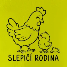 Slepičí rodina s kuřátkem
