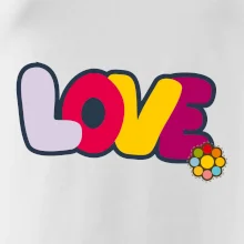 Love nápis s květinou