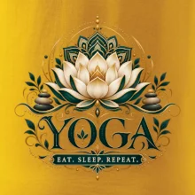 Jógový lotos a mandala eat sleep repeat