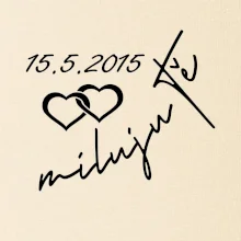 Mikina miluju tě s datumem na rukávu