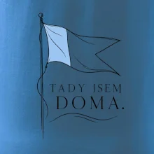 Tady jsem doma potápěčská vlajka Alfa s modrým polem
