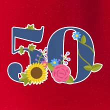 Květinové číslo kreslené - 50