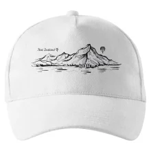 Nový Zéland nápis a hory Aoraki -  Mount Cook