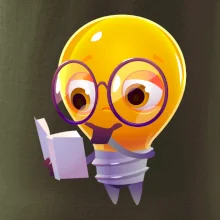 Žárovka přemýšlí nad knihou