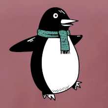 Tučňák se zelenou šálou