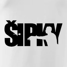 Šipky - nápis se šipkařem