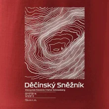 Děčínský Sněžník - vrstevnice v obdélníku