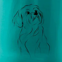 Lhasa Apso černý nákres slabé linky