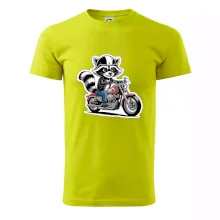 Mýval na motorce kreslený