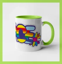 Peace nápis duhový