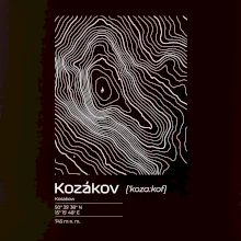 Kozákov - vrstevnice v obdélníku