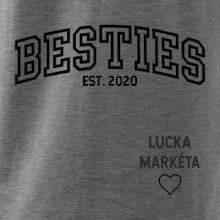 Párové mikiny - Besties (Rok a jména na rukávu)