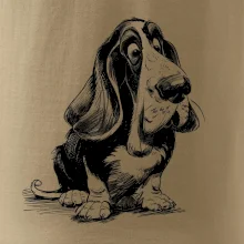 Černobílá karikatura baset