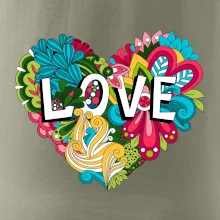 Love nápis květovaný