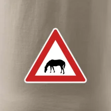 Dopravní značka - Pozor pasoucí se kůň